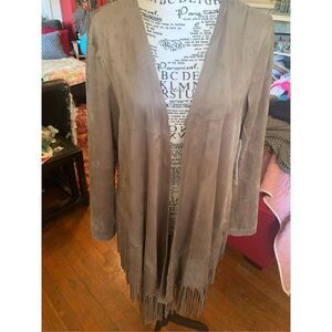 Tribal Jeans Ultra Suede Fringe Jacket